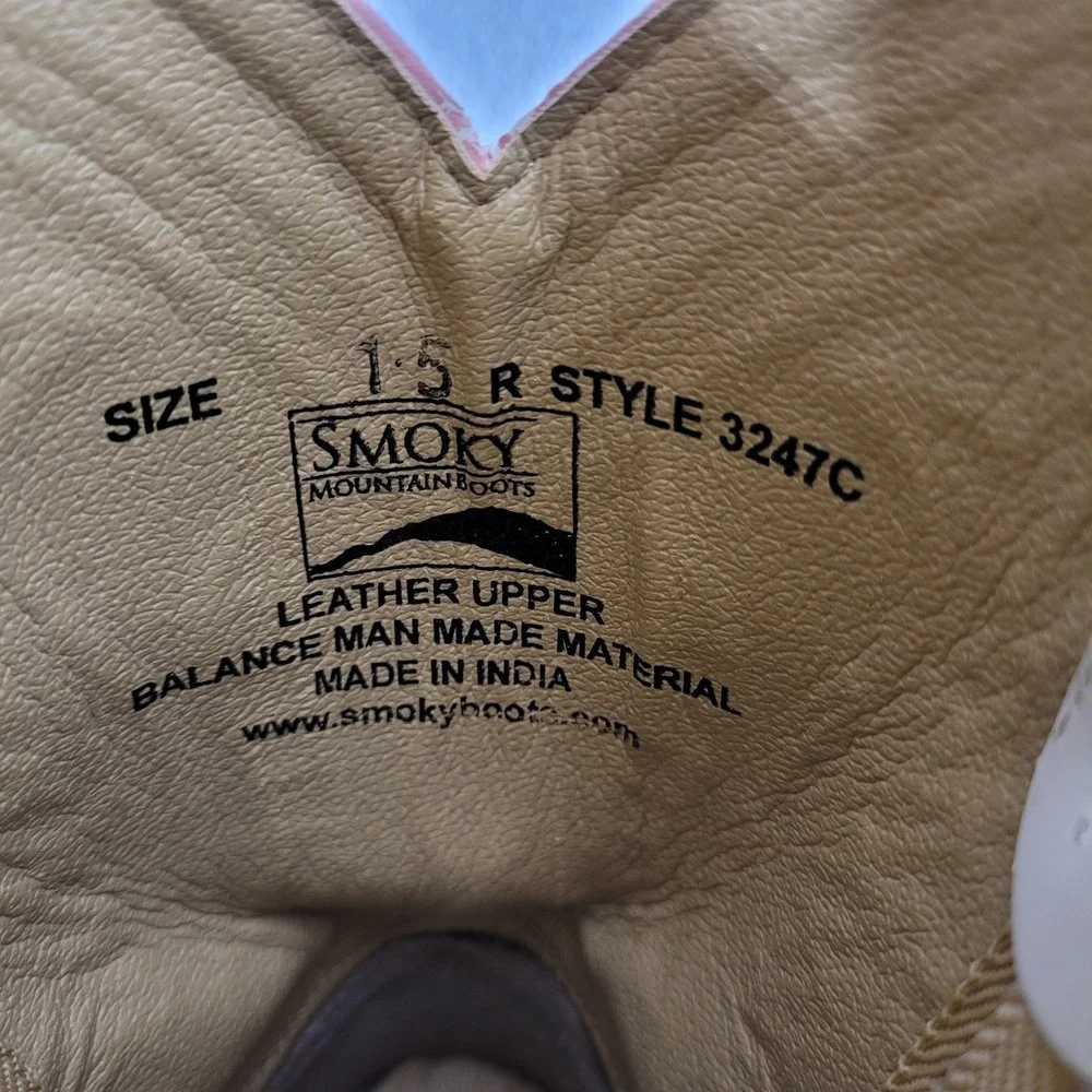 Smoky Mountain Boots Kids White Leather Western‎ Cowboy Boots 3247C Size 1.5 R